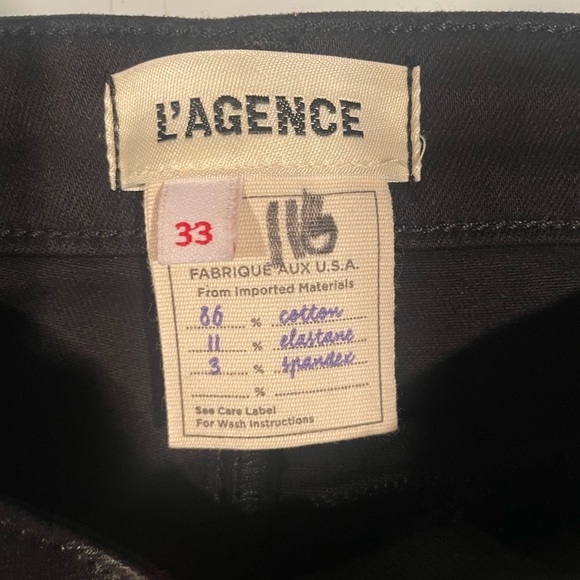 New L'AGENCE Ginny High Rise Coated Ankle Zip Straight Leg Sz 33 Retail $330 - Picture 6 of 15